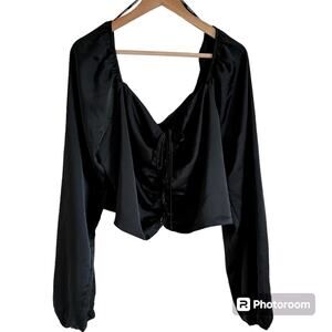 Forever‎ 21 women’s peasant blouse 3x black
